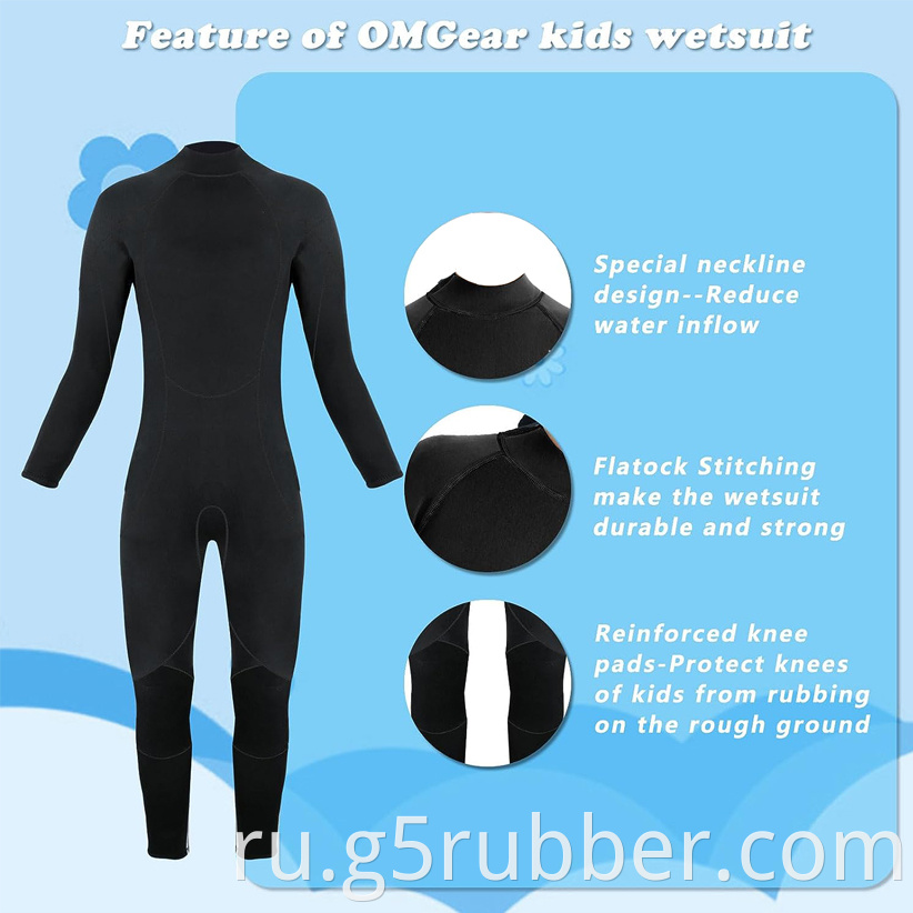 Youth Wetsuit 3mm Full Suit Neoprene Swimming Suit